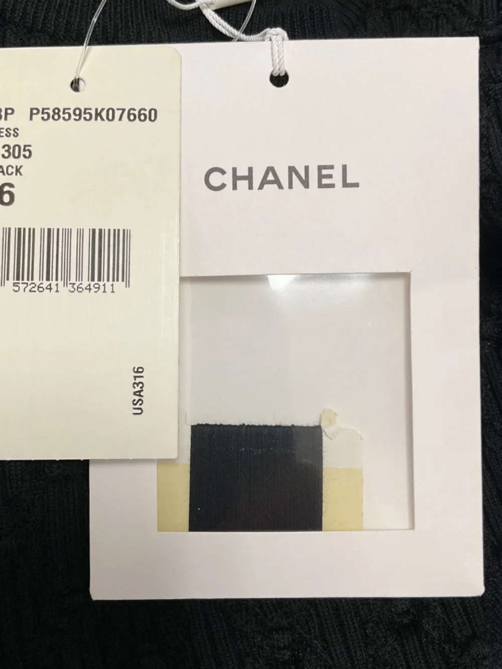 Chanel Black 2018 Textured Cotton Pique Ribbed Knit Short Sleeved Dress with CC